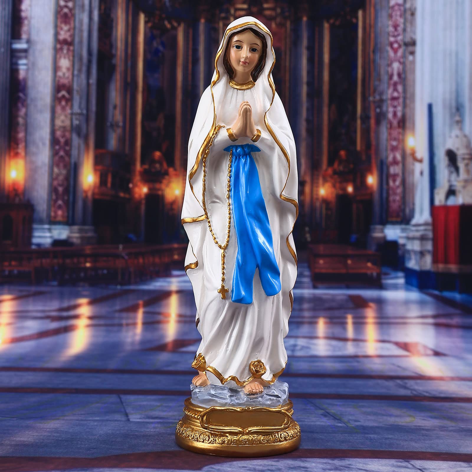 Amazon.co.jp: ルルドの聖母マリア像 8.7インチ 祝福された母像